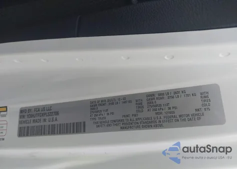 2023 Jeep Gladiator High Altitude 4X4 z USA, uszkodzony, nr VIN 1C6HJTFGXPL522706